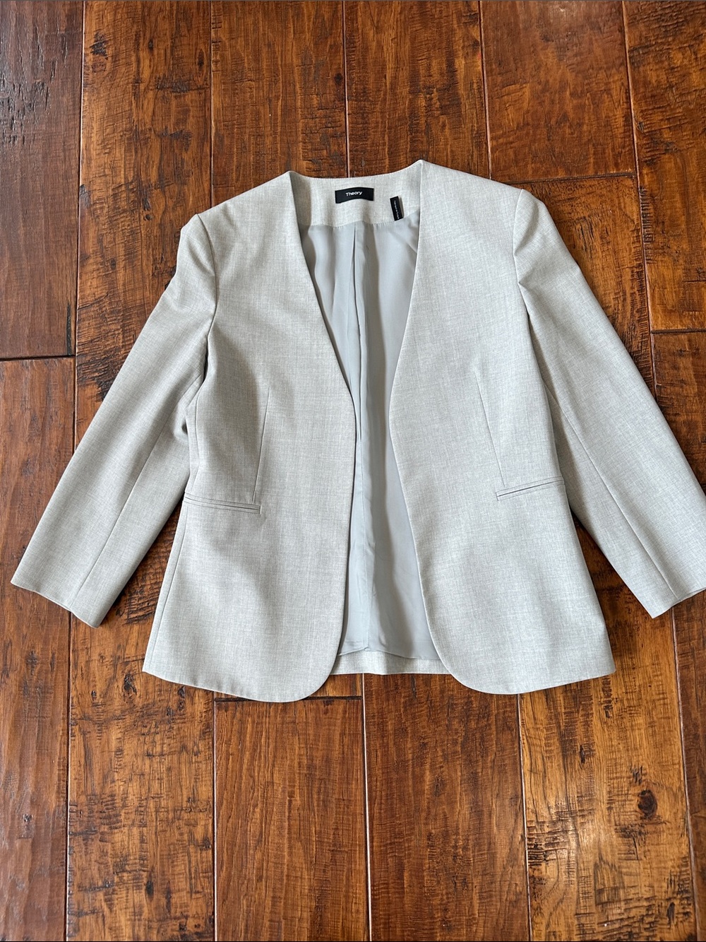 Theory Light Gray Three-Piece Women's Pantsuit - Jacket, Pants & Skirt - Picture 3 of 16